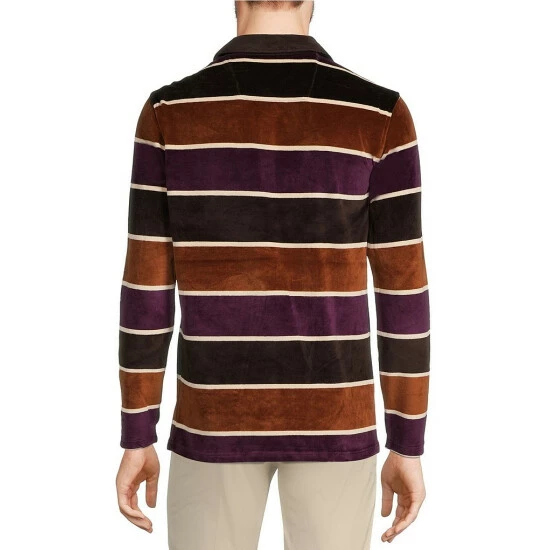 Flash Sale π Murano Intergalactic Collection Slim-Fit Velour Long-Sleeve Polo π Shirt Dark Brown π 2 Flash Sale π Murano Intergalactic Collection Slim-Fit Velour Long-Sleeve Polo π Shirt Dark Brown π - Image 2