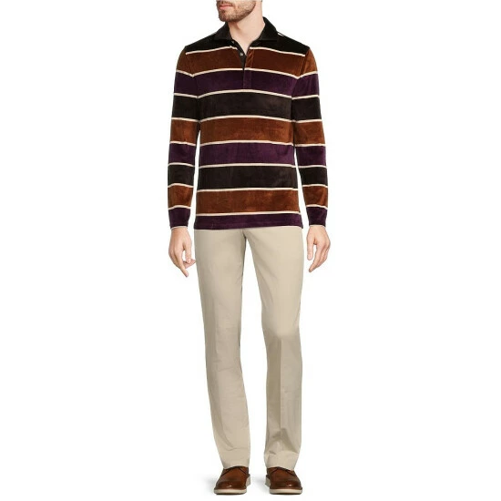 Flash Sale π Murano Intergalactic Collection Slim-Fit Velour Long-Sleeve Polo π Shirt Dark Brown π 3 Flash Sale π Murano Intergalactic Collection Slim-Fit Velour Long-Sleeve Polo π Shirt Dark Brown π - Image 3