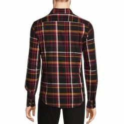 Alternative view of Wholesale 🤩 Murano Intergalactic Collection Slim-Fit Dobby Plaid Long-Sleeve Woven 👚 Shirt Black 🧨