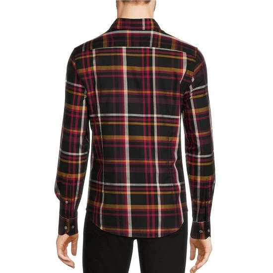 Wholesale ๐คฉ Murano Intergalactic Collection Slim-Fit Dobby Plaid Long-Sleeve Woven ๐ Shirt Black ๐งจ 2 Wholesale ๐คฉ Murano Intergalactic Collection Slim-Fit Dobby Plaid Long-Sleeve Woven ๐ Shirt Black ๐งจ - Image 2