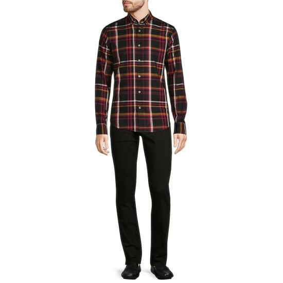 Wholesale ๐คฉ Murano Intergalactic Collection Slim-Fit Dobby Plaid Long-Sleeve Woven ๐ Shirt Black ๐งจ 3 Wholesale ๐คฉ Murano Intergalactic Collection Slim-Fit Dobby Plaid Long-Sleeve Woven ๐ Shirt Black ๐งจ - Image 3