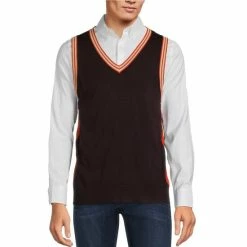 Best Pirce 🤩 Murano Tipped Sweater Vest Mahogany 😉