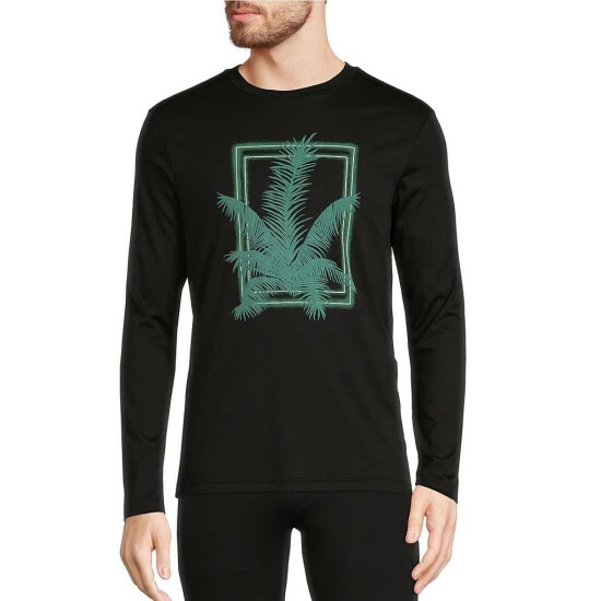 Best deal ๐ Murano Electric Jungle Collection Slim-Fit Flocked Fern Long-Sleeve Tee Black ๐ 1 Best deal ๐ Murano Electric Jungle Collection Slim-Fit Flocked Fern Long-Sleeve Tee Black ๐