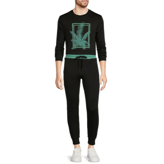 Best deal ๐ Murano Electric Jungle Collection Slim-Fit Flocked Fern Long-Sleeve Tee Black ๐ 3 Best deal ๐ Murano Electric Jungle Collection Slim-Fit Flocked Fern Long-Sleeve Tee Black ๐ - Image 3