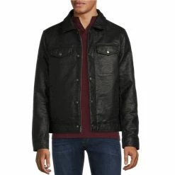 Coupon ⌛ Murano Sherpa Collar Trucker Jacket Black ⌛