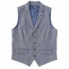 Budget 🧨 Murano Plaid Shawl Vest Navy 🥰