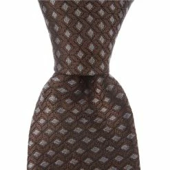 Top 10 π Murano 3D Geometric 3 1/8#double; Silk Tie Brown β€οΈ