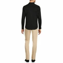 Top 10 👏 Murano Intergalactic Collection Slim-Fit Geode Jacquard Long-Sleeve Woven 👕 Shirt Black 🧨 -Murano Shop unnamed file 1450