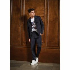 Best Sale ❤️ Murano Archive Collection Liquid Luxury Slim-Fit Printed Patch Long-Sleeve Tee White ✔️ -Murano Shop unnamed file 1462