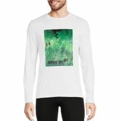 Budget 🎁 Murano Electric Jungle Collection Slim-Fit Jungle Patch Long-Sleeve Tee Whiteness 🛒