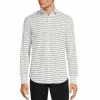 Promo 🤩 Murano Archive Collection Slim-Fit Floppy Stripe Print Long-Sleeve Woven 👕 Shirt White 🛒