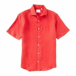 Promo π Murano Baird McNutt Linen Solid Short-Sleeve Woven π Shirt Melon βοΈ