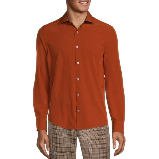 Best deal 👍 Murano Slim-Fit Solid Performance Stretch Long-Sleeve Woven 👕 Shirt Copper 🛒 1 Best deal 👍 Murano Slim-Fit Solid Performance Stretch Long-Sleeve Woven 👕 Shirt Copper 🛒