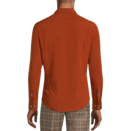 Best deal 👍 Murano Slim-Fit Solid Performance Stretch Long-Sleeve Woven 👕 Shirt Copper 🛒 2 Best deal 👍 Murano Slim-Fit Solid Performance Stretch Long-Sleeve Woven 👕 Shirt Copper 🛒 - Image 2