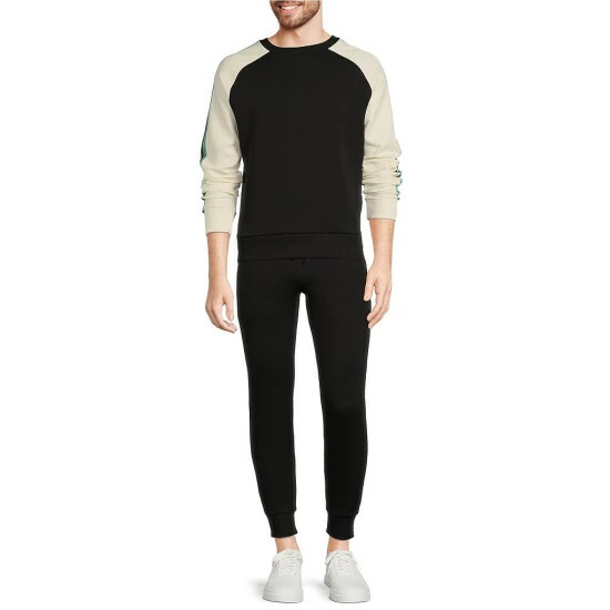 Best Pirce 🔔 Murano Liquid Luxury Slim-Fit Stripe Crew Long-Sleeve Sweatshirt Black 🔥 3 Best Pirce 🔔 Murano Liquid Luxury Slim-Fit Stripe Crew Long-Sleeve Sweatshirt Black 🔥 - Image 3