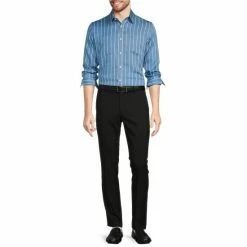 Promo ⌛ Murano Archive Collection Slim-Fit Two Pocket Stripe Long-Sleeve Woven 👚 Shirt Blue Smoke 🥰 -Murano Shop unnamed file 1511