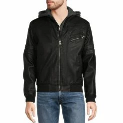 Budget 😉 Murano Faux Leather Hooded Jacket Black ⌛ -Murano Shop unnamed file 170