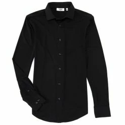 Discount ✨ Murano Collezione Canclini Slim-Fit Solid Long-Sleeve Techno Woven 👚 Shirt White 🥰