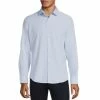 Hot Sale 🥰 Murano Slim-Fit Solid Performance Stretch Long-Sleeve Woven 👕 Shirt Navy ✨