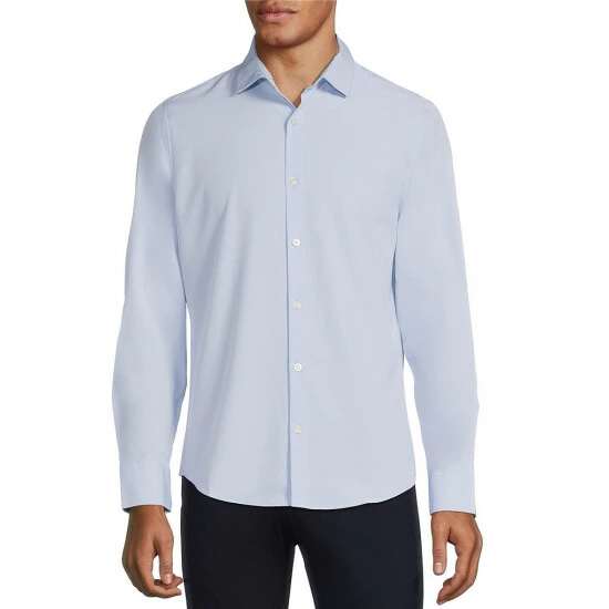 Hot Sale π₯° Murano Slim-Fit Solid Performance Stretch Long-Sleeve Woven π Shirt Navy β¨ 1 Hot Sale π₯° Murano Slim-Fit Solid Performance Stretch Long-Sleeve Woven π Shirt Navy β¨