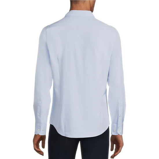 Hot Sale π₯° Murano Slim-Fit Solid Performance Stretch Long-Sleeve Woven π Shirt Navy β¨ 2 Hot Sale π₯° Murano Slim-Fit Solid Performance Stretch Long-Sleeve Woven π Shirt Navy β¨ - Image 2