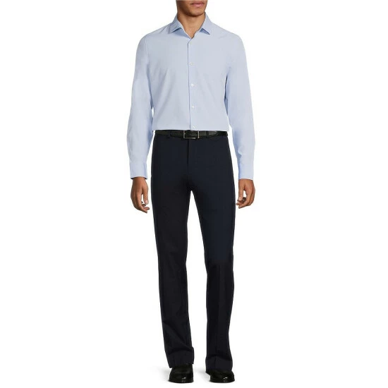 Hot Sale π₯° Murano Slim-Fit Solid Performance Stretch Long-Sleeve Woven π Shirt Navy β¨ 3 Hot Sale π₯° Murano Slim-Fit Solid Performance Stretch Long-Sleeve Woven π Shirt Navy β¨ - Image 3