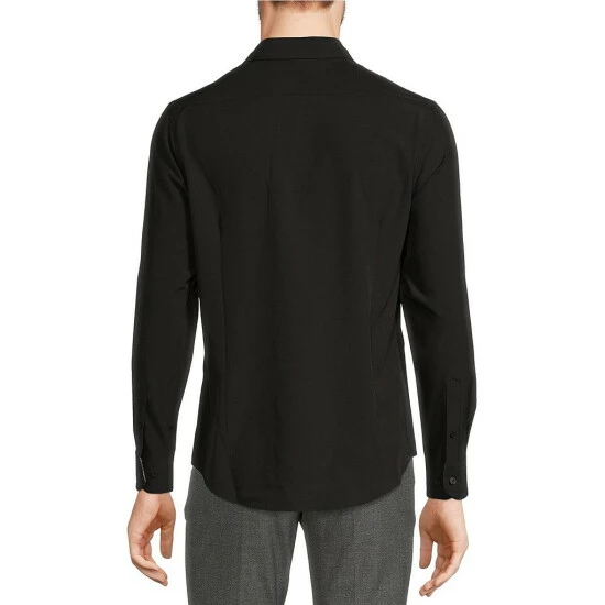 Hot Sale π₯° Murano Slim-Fit Solid Performance Stretch Long-Sleeve Woven π Shirt Navy β¨ 7 Hot Sale π₯° Murano Slim-Fit Solid Performance Stretch Long-Sleeve Woven π Shirt Navy β¨ - Image 7