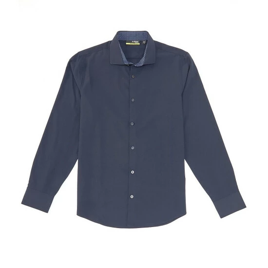 Hot Sale π₯° Murano Slim-Fit Solid Performance Stretch Long-Sleeve Woven π Shirt Navy β¨ 9 Hot Sale π₯° Murano Slim-Fit Solid Performance Stretch Long-Sleeve Woven π Shirt Navy β¨ - Image 9