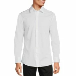 Promo ✨ Murano Non-Iron Slim Fit Spread Collar Cool Max Knit 👗 Dress 👚 Shirt White 👍 -Murano Shop unnamed file 249