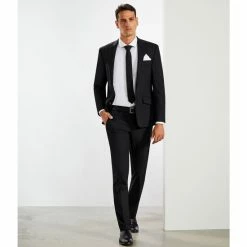 New ❤️ Murano Big & Tall Wardrobe Essentials Regular-Fit Flat-Front TekFit Waistband Suit Separates 👗 Dress Pants Black ❤️ -Murano Shop unnamed file 267