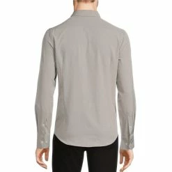 Best deal 🎁 Murano Slim-Fit Solid Performance Stretch Long-Sleeve Woven 👕 Shirt Charcoal 🧨 -Murano Shop unnamed file 296