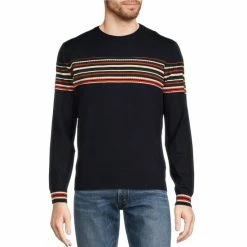 New 🔔 Murano Performance Textured Stripe Sweater Black 👏 -Murano Shop unnamed file 372