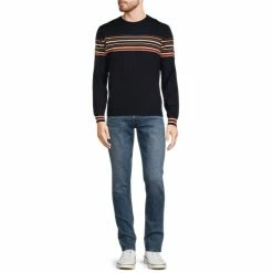 New 🔔 Murano Performance Textured Stripe Sweater Black 👏 -Murano Shop unnamed file 374