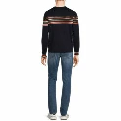 New 🔔 Murano Performance Textured Stripe Sweater Black 👏 -Murano Shop unnamed file 375