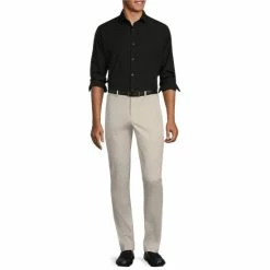 New ⌛ Murano Wardrobe Essentials Evan Extra Slim-Fit Chino Flat-Front 👗 Dress Pants Black 🔥 -Murano Shop unnamed file 39