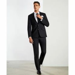 Hot Sale ⌛ Murano Wardrobe Essentials Long-Sleeve Slim-Fit Textured Spread-Collar Sportshirt Dark Navy 🔥 -Murano Shop unnamed file 403