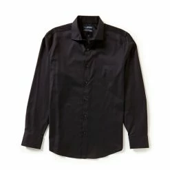 Hot Sale ⌛ Murano Wardrobe Essentials Long-Sleeve Slim-Fit Textured Spread-Collar Sportshirt Dark Navy 🔥 -Murano Shop unnamed file 404