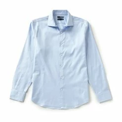 Hot Sale ⌛ Murano Wardrobe Essentials Long-Sleeve Slim-Fit Textured Spread-Collar Sportshirt Dark Navy 🔥 -Murano Shop unnamed file 406