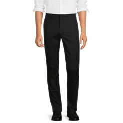 New ⌛ Murano Wardrobe Essentials Evan Extra Slim-Fit Chino Flat-Front 👗 Dress Pants Black 🔥 -Murano Shop unnamed file 41