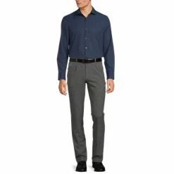 Discount ✔️ Murano Performance Stretch Slim-Fit Geometric Print Long-Sleeve Woven 👕 Shirt Navy ✨ -Murano Shop unnamed file 431