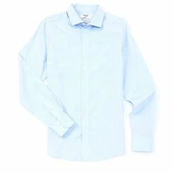 Best Sale 👍 Murano Slim-Fit Non-Iron Italian Solid Long-Sleeve Point Collar Woven 👚 Shirt Blue ✨