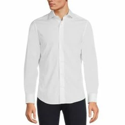 Best Sale 👍 Murano Slim-Fit Non-Iron Italian Solid Long-Sleeve Point Collar Woven 👚 Shirt Blue ✨ -Murano Shop unnamed file 436