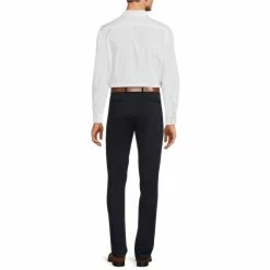 Best Sale 👍 Murano Slim-Fit Non-Iron Italian Solid Long-Sleeve Point Collar Woven 👚 Shirt Blue ✨ -Murano Shop unnamed file 438