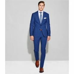 Best Sale 👍 Murano Slim-Fit Non-Iron Italian Solid Long-Sleeve Point Collar Woven 👚 Shirt Blue ✨ -Murano Shop unnamed file 440