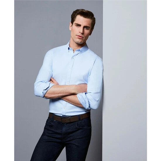 Best Sale 𧨠Murano Wardrobe Essentials Slim-Fit Solid Twill Long-Sleeve Woven π Shirt Light Periwinkle π 3 Best Sale 𧨠Murano Wardrobe Essentials Slim-Fit Solid Twill Long-Sleeve Woven π Shirt Light Periwinkle π - Image 3