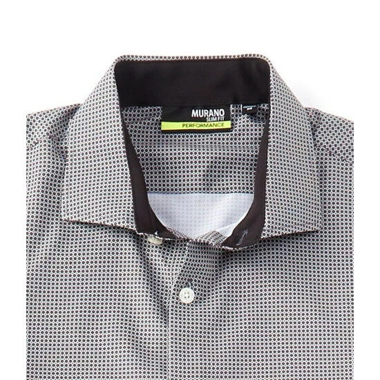 Outlet ๐ Murano Performance Stretch Slim-Fit Black Geometric Print Long-Sleeve Woven ๐ Shirt ๐ 2 Outlet ๐ Murano Performance Stretch Slim-Fit Black Geometric Print Long-Sleeve Woven ๐ Shirt ๐ - Image 2