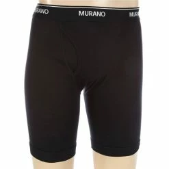 Outlet 🧨 Murano Solid Cotton Boxer Briefs 2-Pack Black 🤩