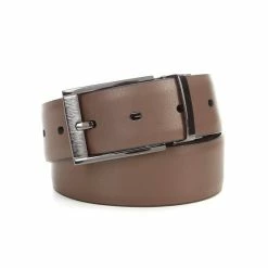 Alternative view of Top 10 🔔 Murano Laser Head Silver Reversible Leather Belt Black 🤩