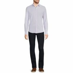 Promo 🥰 Murano Slim-Fit Zig-Zag Print Performance Stretch Long-Sleeve Woven 👕 Shirt Purple 🛒 -Murano Shop unnamed file 566