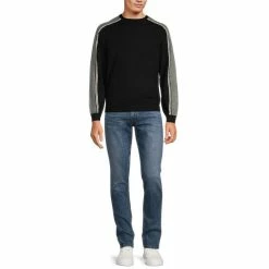 Wholesale 🎉 Murano Performance Shoulder Stripe Crewneck Sweater Black 🎉 -Murano Shop unnamed file 586